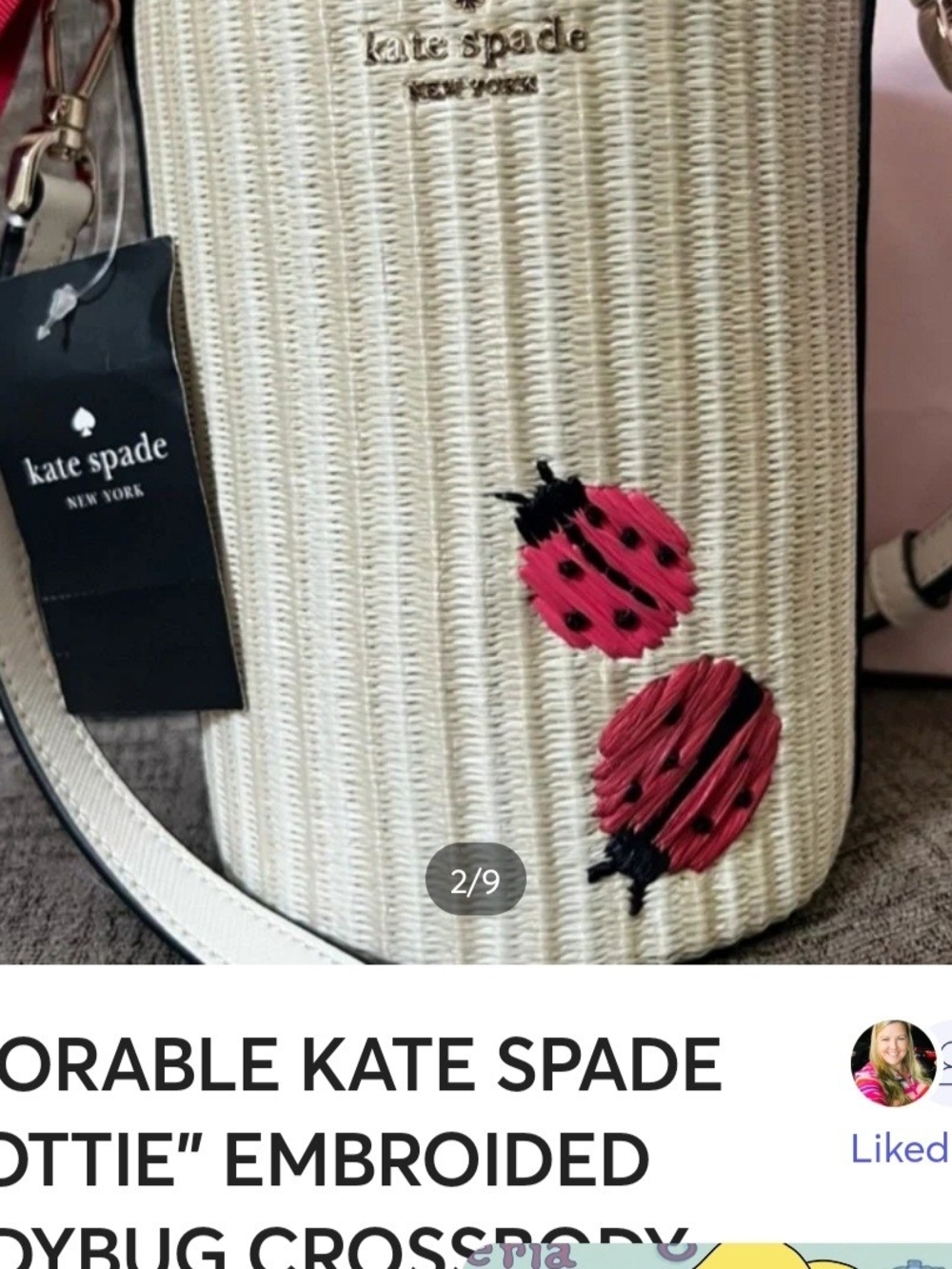 kate spade Cream Crossbody Bag with Embroidered Ladybugs